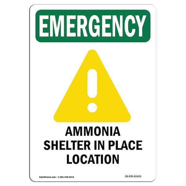 OSHA EMERGENCY, 5" Height, Decal, 5" H, Portrait, PK10, OS-EM-D-35-V-10439-10PK